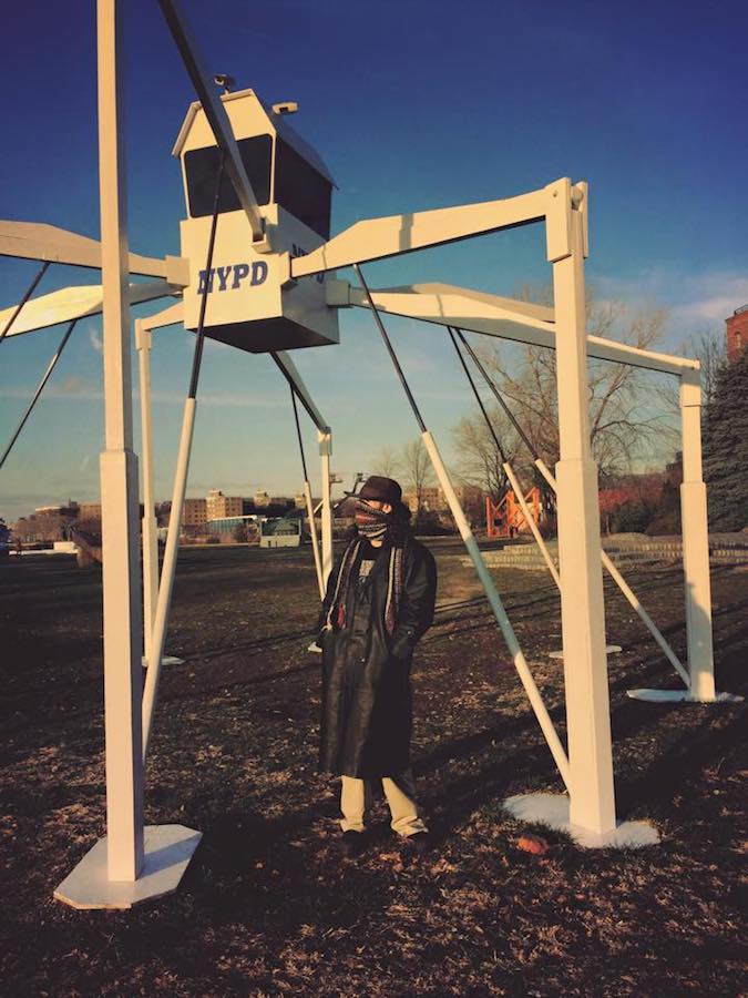 Man admiring sculptures at Socrates Sculpture Park, one of the best places to visit in Queens, New York City. #Queens #Art #NYC