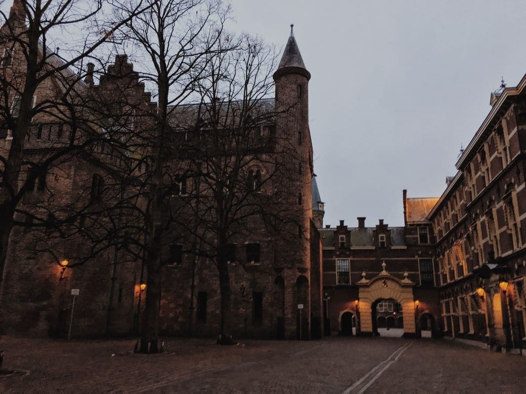 Photo of Binnenhof, the building used for government meetings in the Netherlands