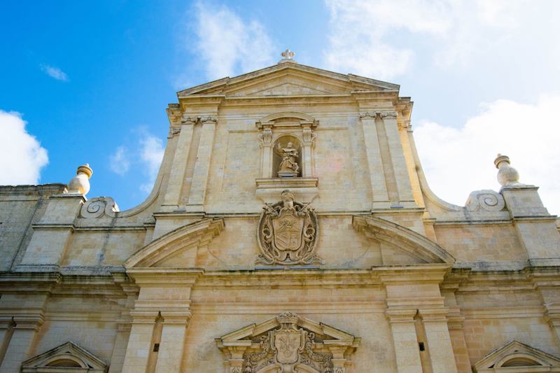 Exterior of church in Rabat Malta. This historic church was a filming location for Game of Thrones in Malta! #travel #Malta #GameofThrones #Rabat #Mdina | 3 days in Malta itinerary |