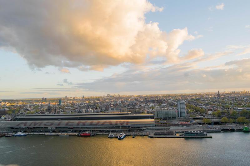 Photo from A'DAM tower in Amsterdam, the Netherlands. Read insider tips for traveling to Amsterdam on a budget. #travel #amsterdam #netherlands