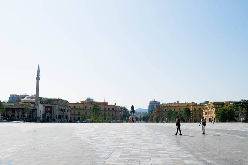 Beautiful photo of Tirana's main square, Skanderbeg Square.