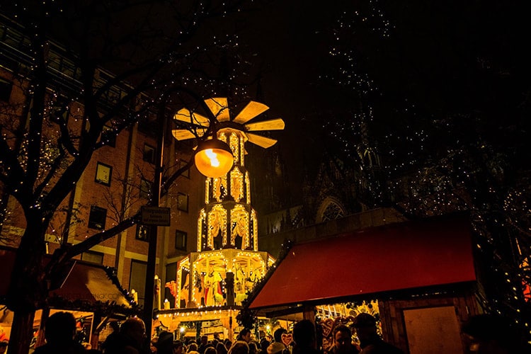 Photo of christmas decorations in Cologne. Tips for visiting German Christmas Markets in Cologne Germany!