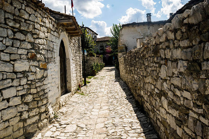 Photo of beautiful alleyways in Berat Albania, one of the most beautiful places in Albania.
