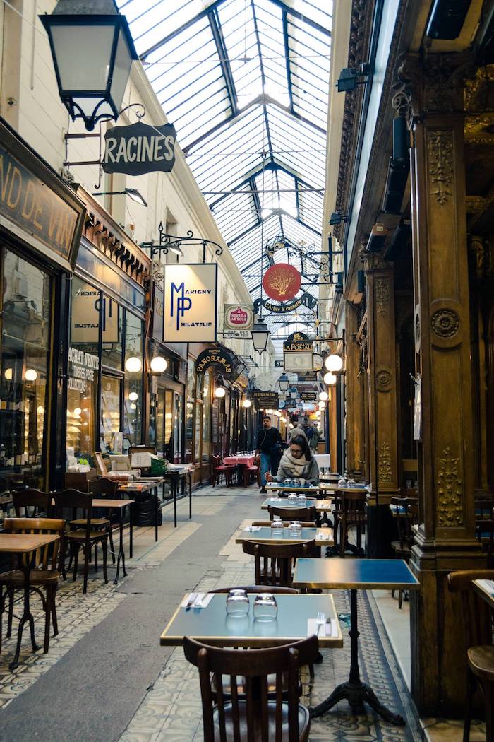 Foto der Passage des Panoramas, einer der schönsten Passagen von Paris. Entdecken Sie diese Passage auf einem selbstgeführten Rundgang durch das geheime Paris! #Reisen #Frankreich #Paris