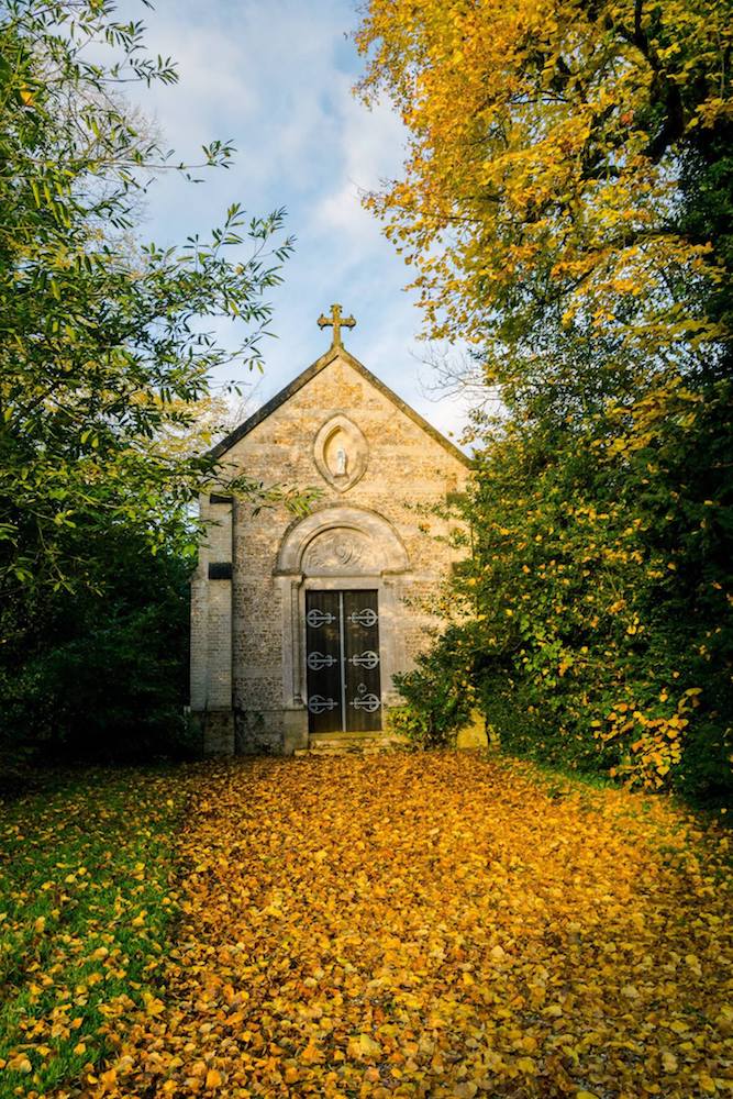 This private family chapel is on the chateau grounds in Normandy. Read where to stay in Normandy! #travel #france #normandy