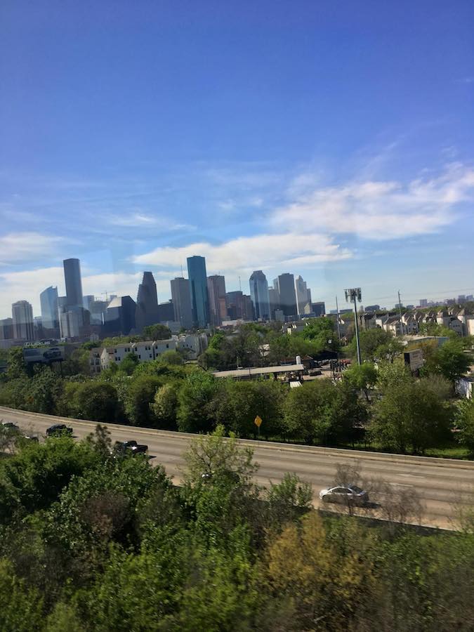 View of Houston from the public bus, one of the ways to travel in the US without a rental car. #travel #America