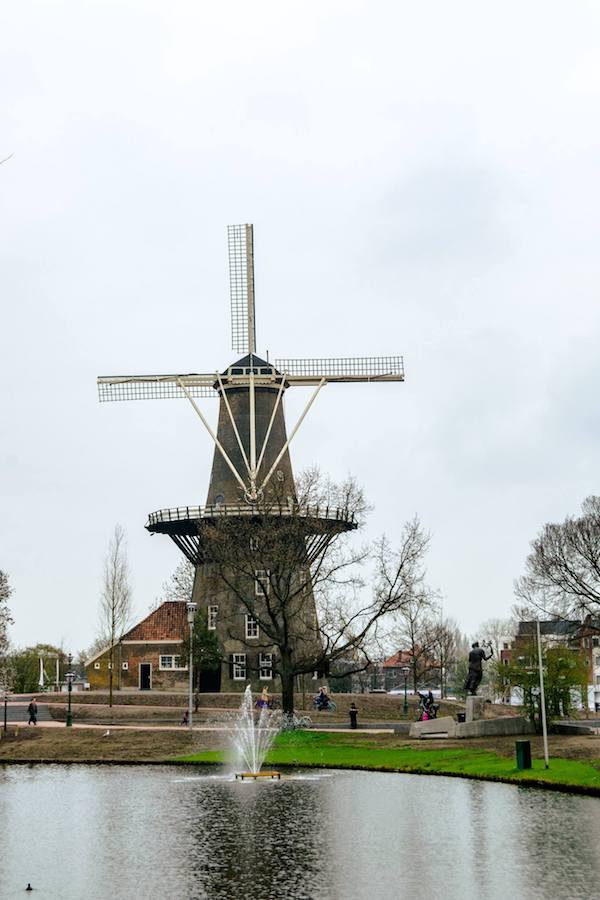 Molen de Valk, one of the attractions in Leiden, the Netherlands. Read what to do in Leiden! #travel #windmill #holland #netherlands #leiden #molen