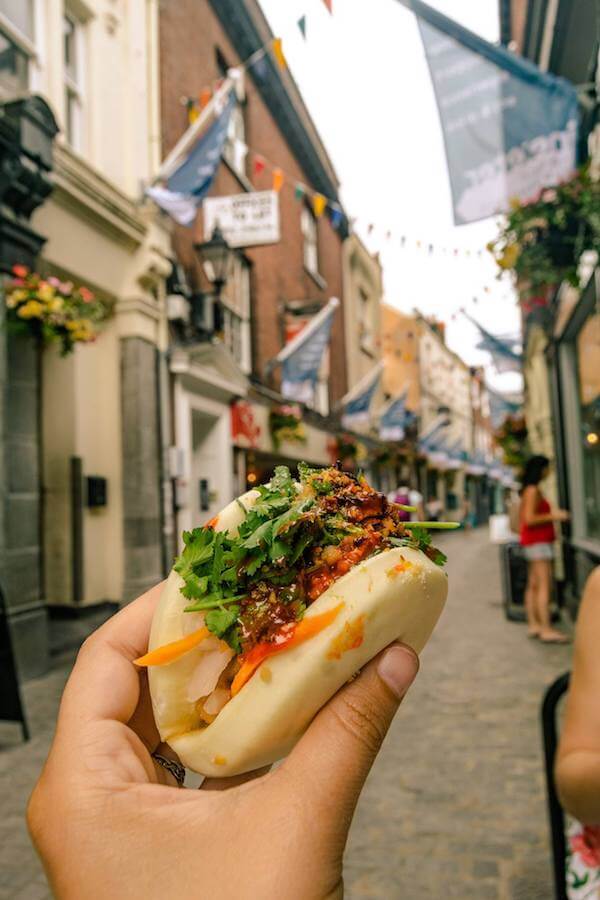 Delicious vegetarian friendly bao at a delicious fusion restaurant in Exeter, Devon