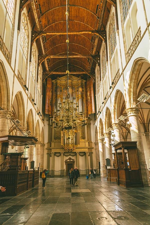 Interior of the Sint-Laurenskerk (Saint Laurence Church) in Alkmaar, one of the best things to see in Alkmaar