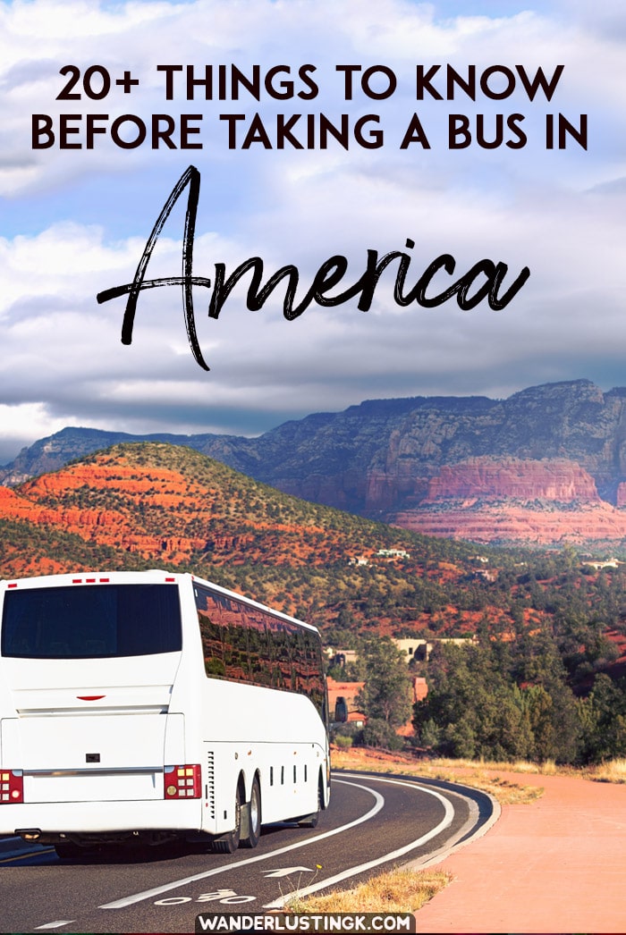 Considering traveling by bus in the United States? 20+ tips from an experienced American traveler on what to know about bus travel in the USA & what to pack for an overnight bus journey. #Travel #USA #UnitedStates