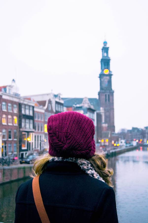 Girl in the Jordan. Don't be afraid to visit Amsterdam in winter! You'll find many fun things to do in Amsterdam in winter that you can't do during the rest of the year. #amsterdam #Netherlands