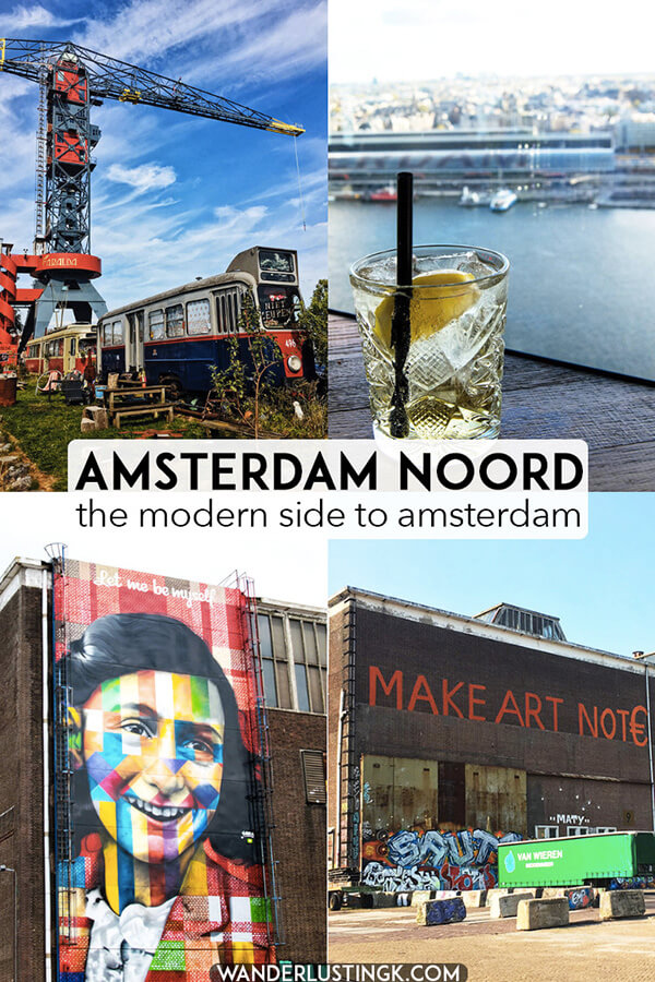 Looking to get off the beaten path in Amsterdam? Head to the modern part of Amsterdam: Amsterdam Noord.   Click for your guide on what to do in this cool area of Amsterdam! #travel #amsterdam #holland 