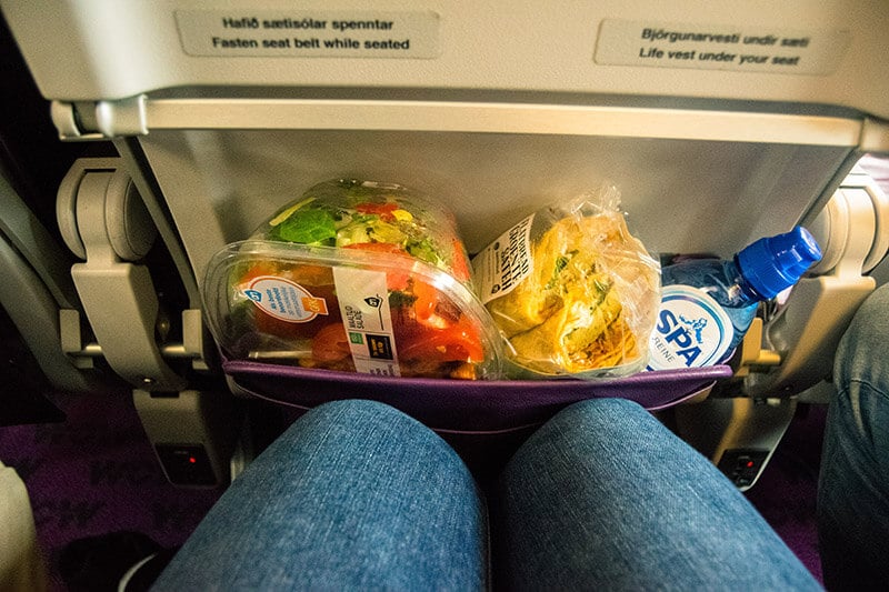 Snacks brought on board WOW air.  As there is no food provided, you need to bring several items with you! 