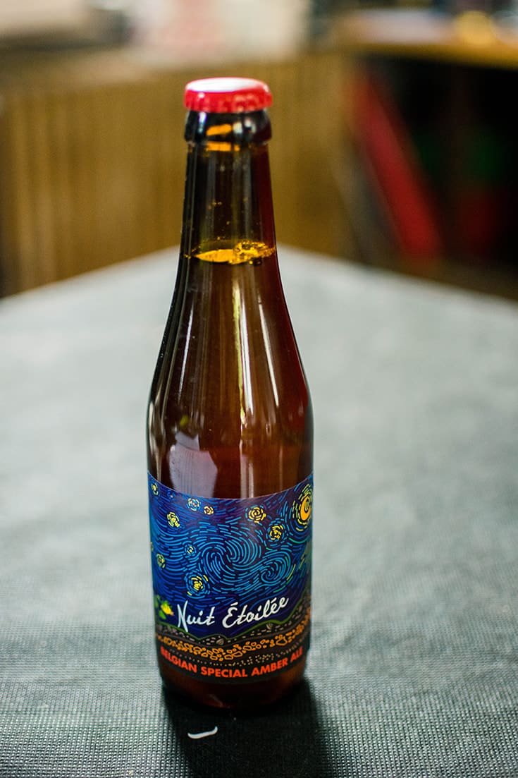 Starry Night inspired beer at the Marcasse, a historic coal mine in the Borinage. 