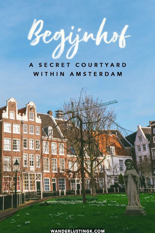 Read about the Begijnhof, a beautiful hidden courtyard in Amsterdam that you can enjoy a bit of quiet! This secret courtyard is perfect for getting off the beaten path in Amsterdam! #amsterdam #holland #netherlands