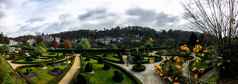 Beautiful view of Topiary Garden in Durbuy Belgium, the largest topiary garden in the world.