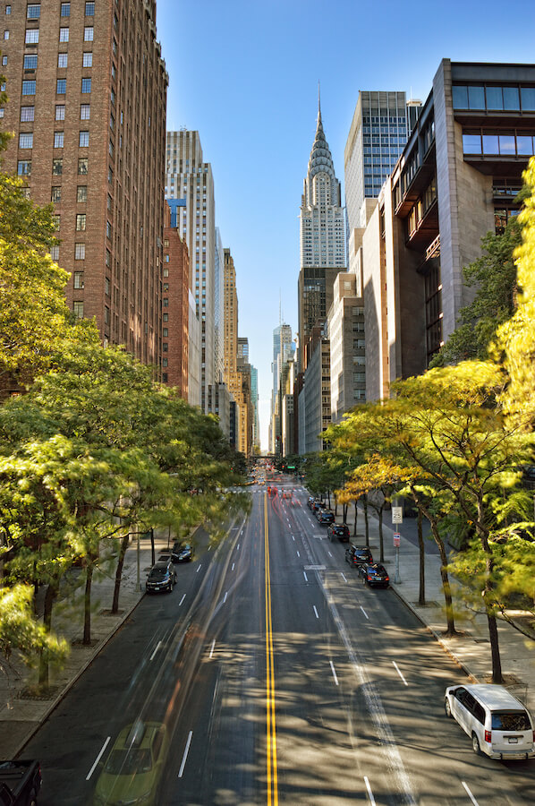 View of the Chrysler building, one of the stunning pieces of architecture that you'll see in New York. Read what to do in Manhattan in one day. #NYC #travel