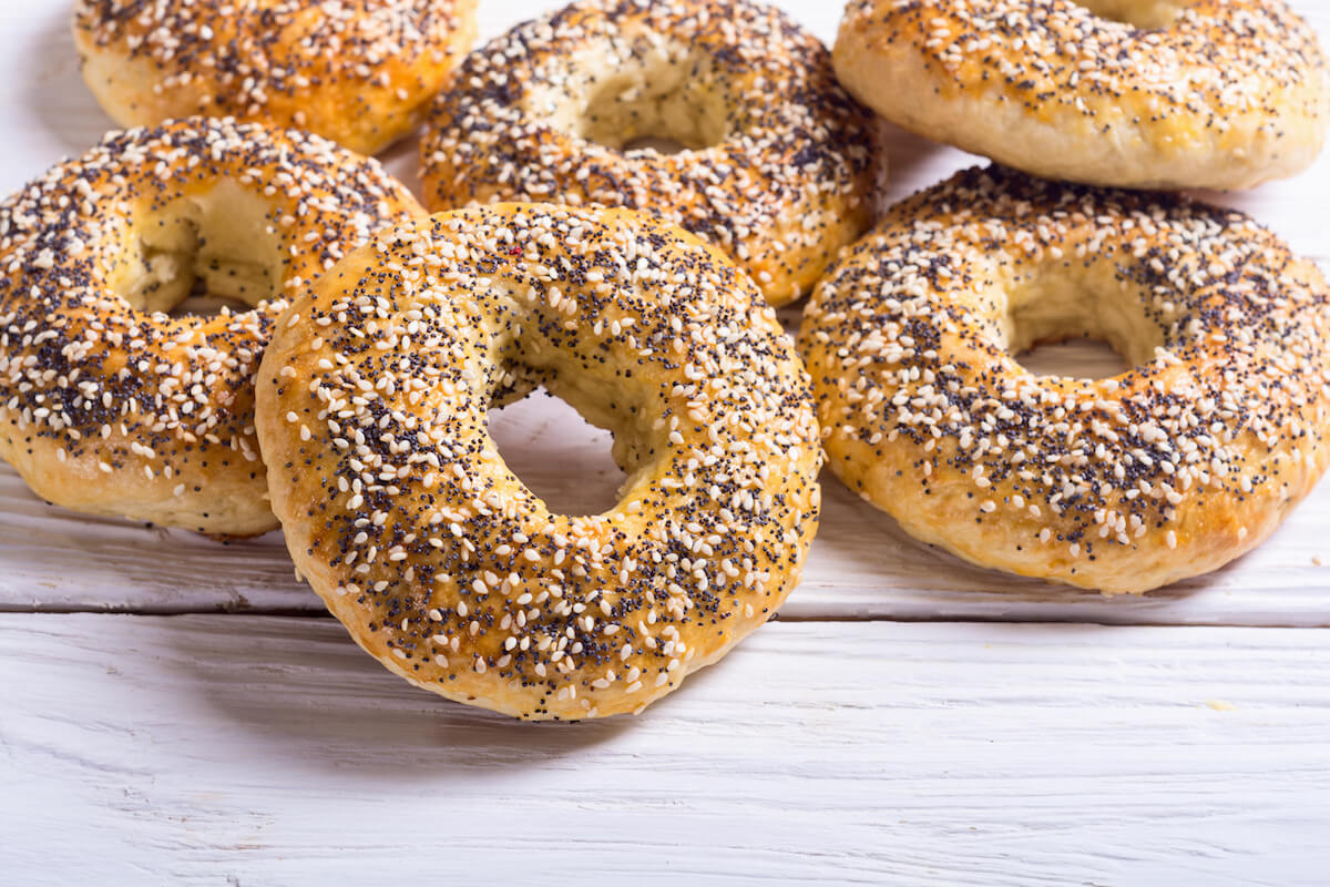 Bagels in New York City are a must-try food in New York City.  Try it with lox or smear like a New Yorker! 
