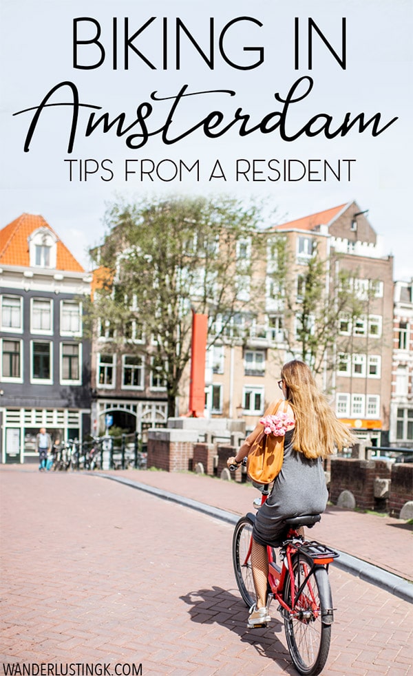 Planning your trip to Amsterdam? 20 must-read tips about biking in Amsterdam that you’ll want to know before bicycling in Amsterdam written by a resident on bike rules in Amsterdam, bike etiquette in Amsterdam, and bike rentals in Amsterdam. #biking #amsterdam #netherlands #europe #travel