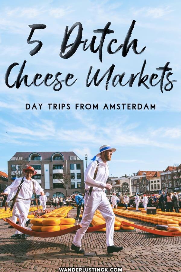 Your insider guide to the best cheese markets to visit in Holland written by a Dutch resident! Find out which cheese markets are an easy day trip from Amsterdam! #amsterdam #holland #netherlands #alkmaar