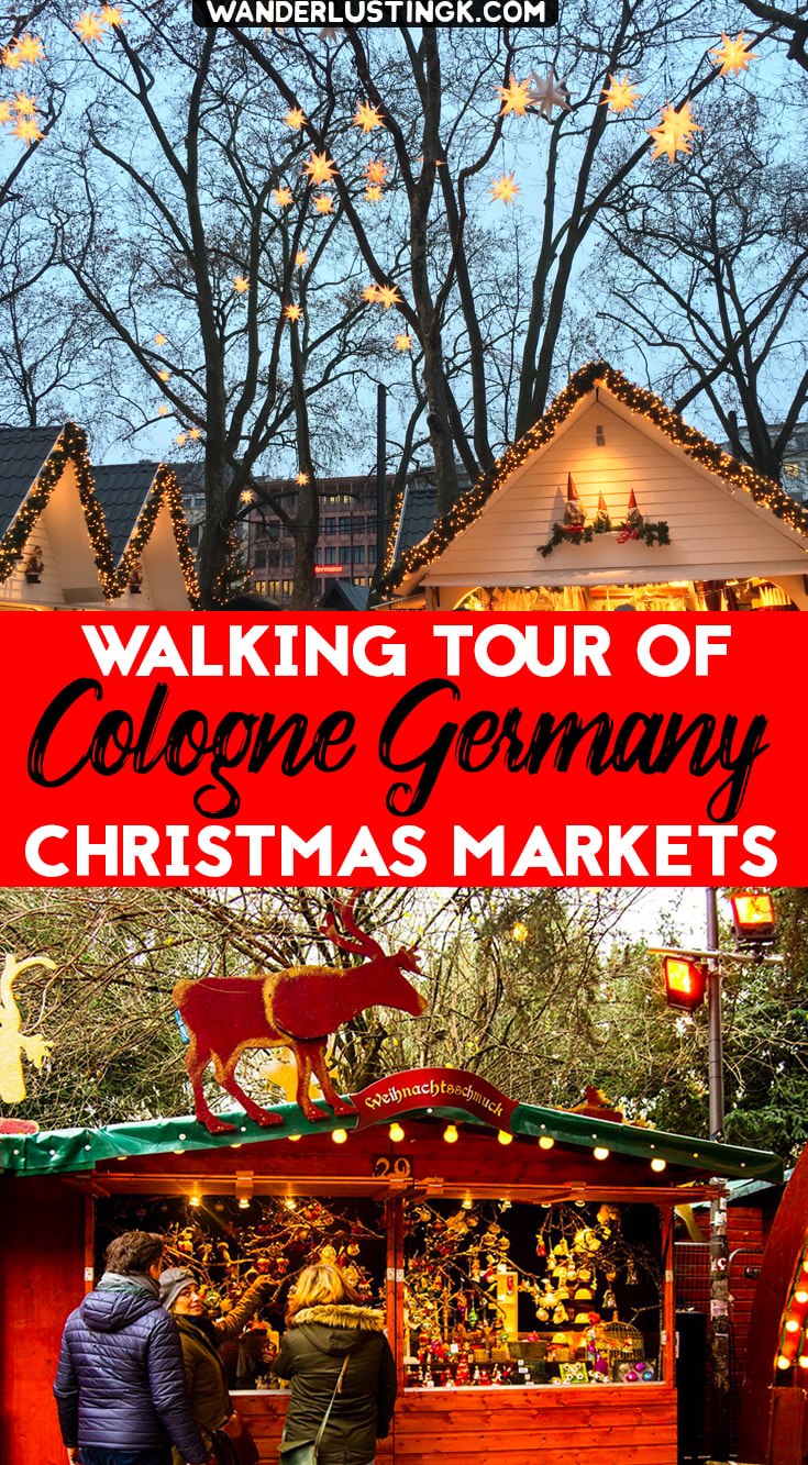 Traveling to Cologne Germany for German Christmas Markets? A self guided walking tour of Cologne Christmas Markets with map! #Christmas #Germany #Cologne