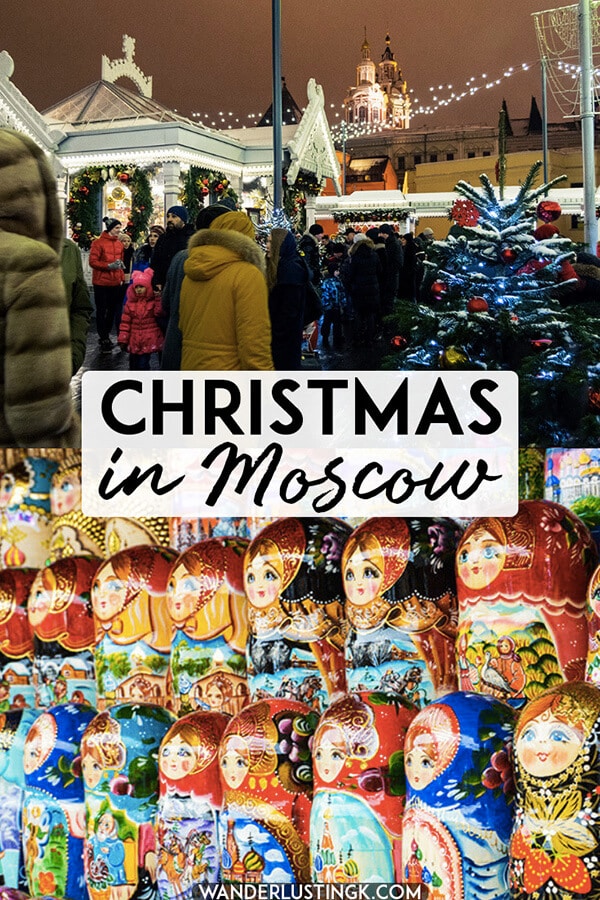 Dreaming of a Russian Christmas? Read about celebrating Christmas in Moscow, Russia with tips for visiting the stunning Red Square Christmas Market! #travel #christmas #moscow #russia 