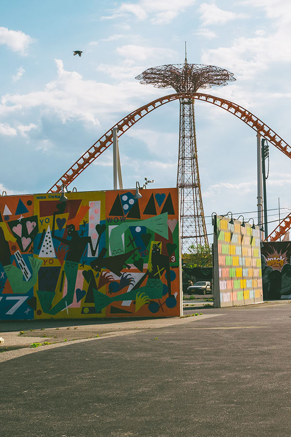 Coney Island Walls with street art in Coney Island, New York