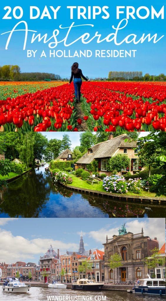 Planning your trip to the Netherlands? Tips from a resident on the 20 best day trips from Amsterdam with transportation advice for visiting other cities in the Netherlands without a tour. #travel #netherlands #europe #holland #utrecht #windmills #tulips #haarlem