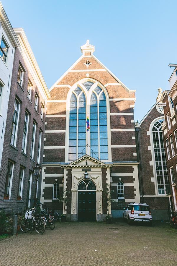Exterior of the Walloon church, a secret place in Amsterdam!