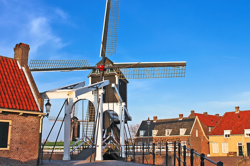 Windmill in the fortified Dutch city of Heusden