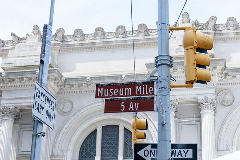 Museum Mile sign near the Met Museum in New York!