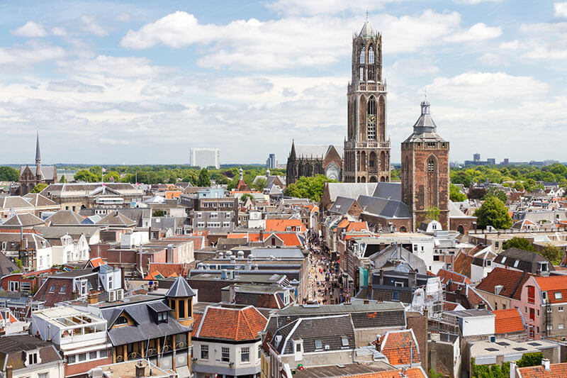 Beautiful skyline of Utrecht, a beautiful city near Amsterdam