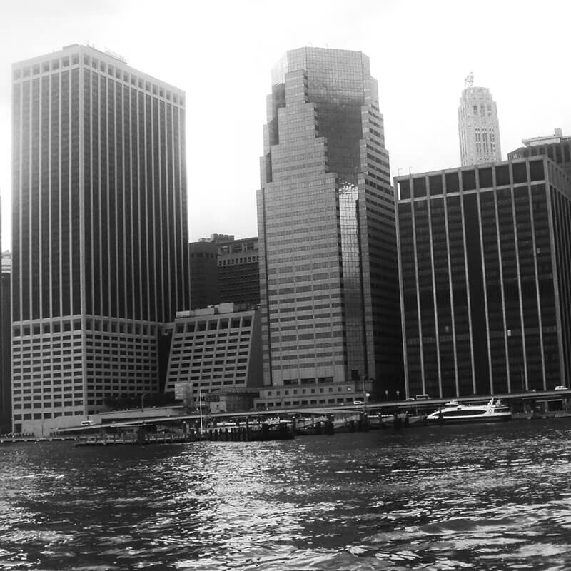 New York skyline seen from the water from an architecture cruise of New York, an unusual thing that you can do in NYC! 