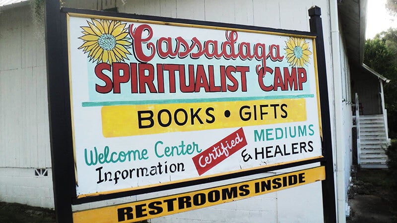 Cassadaga Spiritualist Camp sign in Cassadaga, Florida