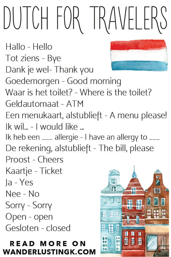 Useful Dutch phrases for travelers to Amsterdam as well as Holland written by a resident of the Netherlands that you'll definitely want to use! #holland #amsterdam #netherlands #travel #languages 