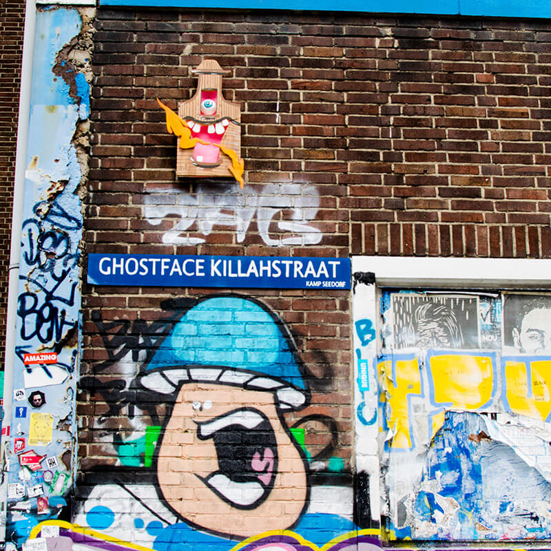 Graffiti on Ghostface Killahstraat in Amsterdam Noord, a modern part of Amsterdam that you won't want to miss! #amsterdam