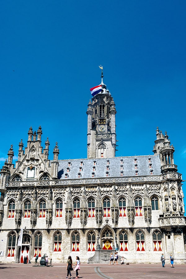 Beautiful Gothic city hall of Middelburg, the Netherlands.  This beautiful Gothic building is right in the middle of Markt. #travel #middelburg  #zeeland #nederland