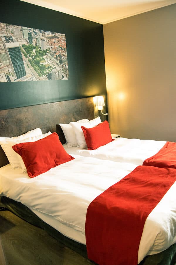 Bed at Martin's Brussels EU, a budget hotel in Brussels. #Travel #Brussels