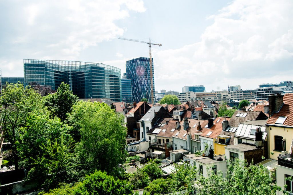 View of the European Commission from a hotel in Brussels.