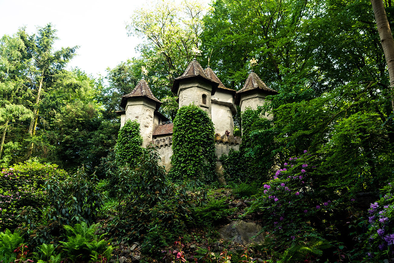 Sleeping Beauty's castle in the Sprookjesbos in Efteling Theme Park in the Netherlands.