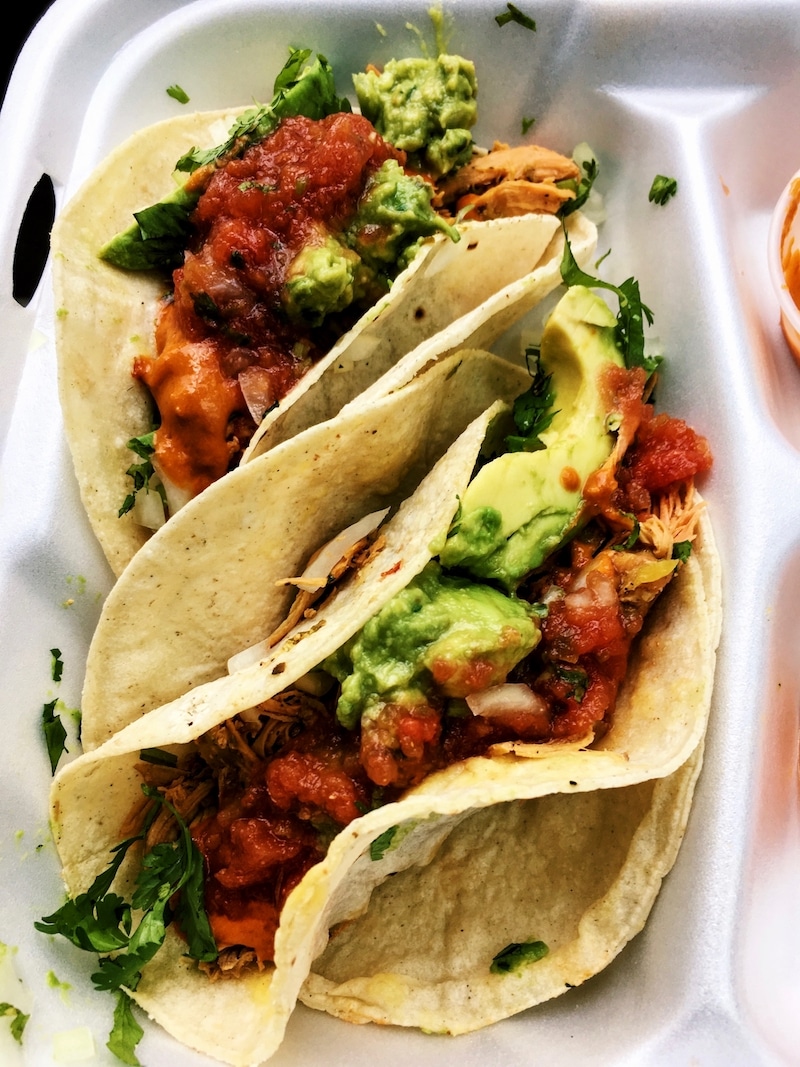 Tacos at La Hacienda, a Mexican restaurant in Ocala Florida.