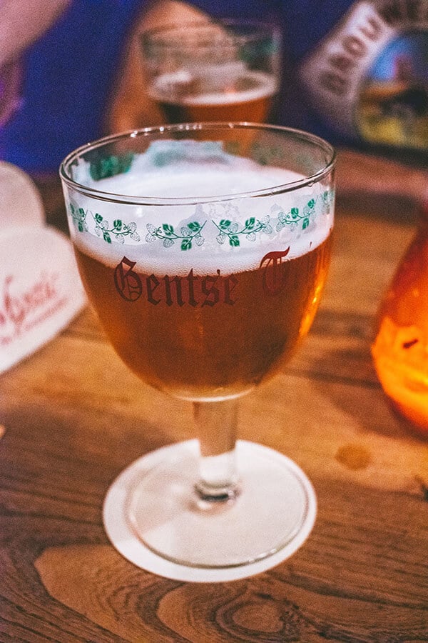 Gentse Tripel beer enjoyed within a Gent craft beer bar