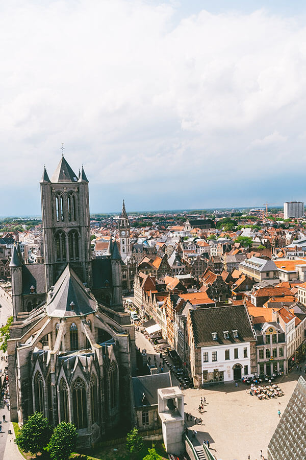 View of Ghent, Belgium from the Belfry of Ghent, one of the best attractions to visit in Gent