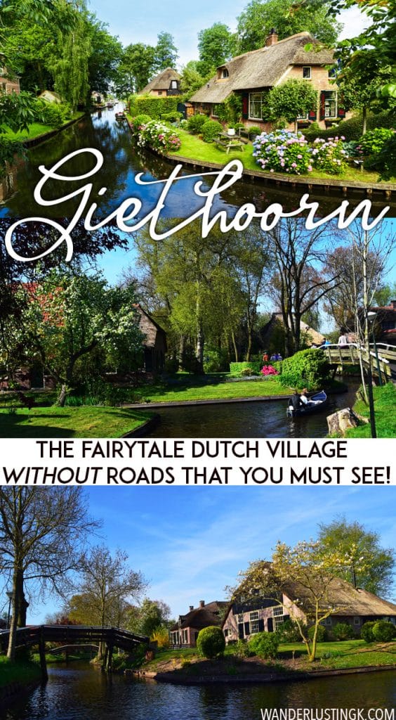 Planning your trip to the Netherlands? Take the most beautiful day trip from Amsterdam to Giethoorn, the village without roads. You must see this gorgeous Dutch village. Read a complete guide to Giethoorn with tips for visiting Giethoorn for one day. #travel #Netherlands #giethoorn #dutch