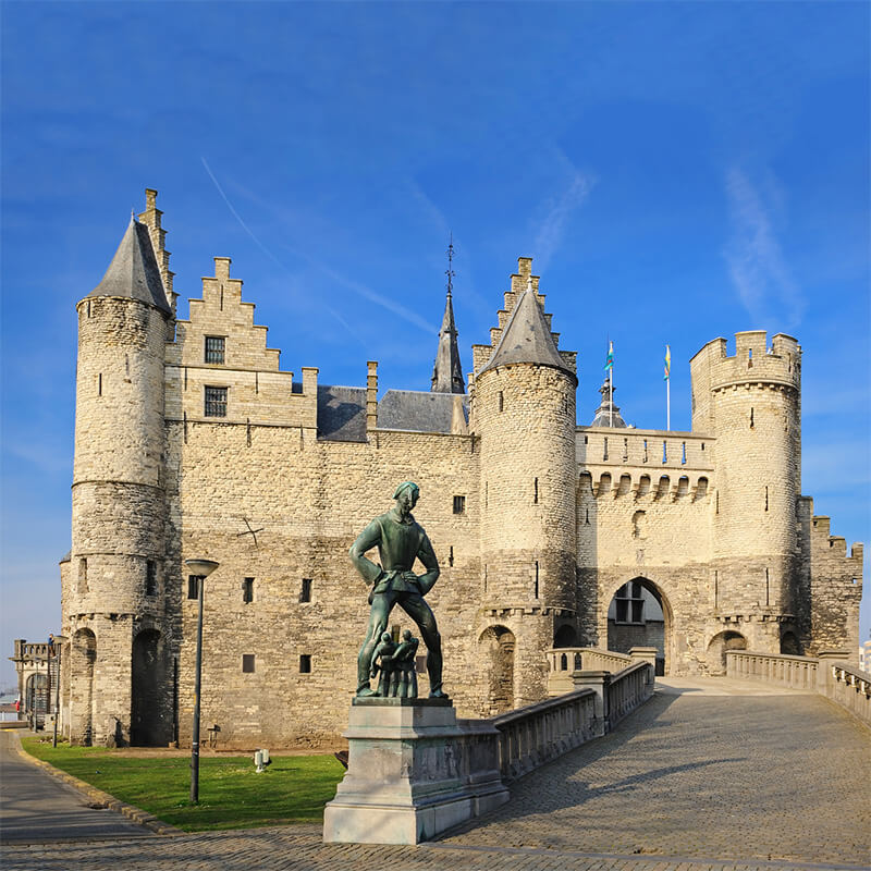 Het Steen, the castle of Antwerp and one of the oldest buildings in the city.  If you're walking through Antwerpen, Belgium, be sure to stop off here! #antwerp #Belgium #travel