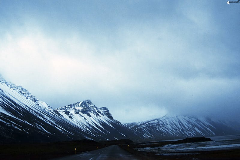 Photo of Ring Road in Iceland in winter. Read travel tips for Iceland road trips in winter.