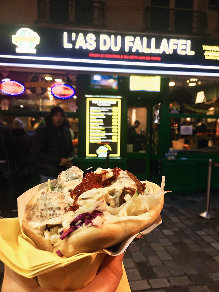 Falafel. Read about Paris on a budget with local recommendations for the best food for off the beaten path Paris without the crowds. #Paris #Travel #France