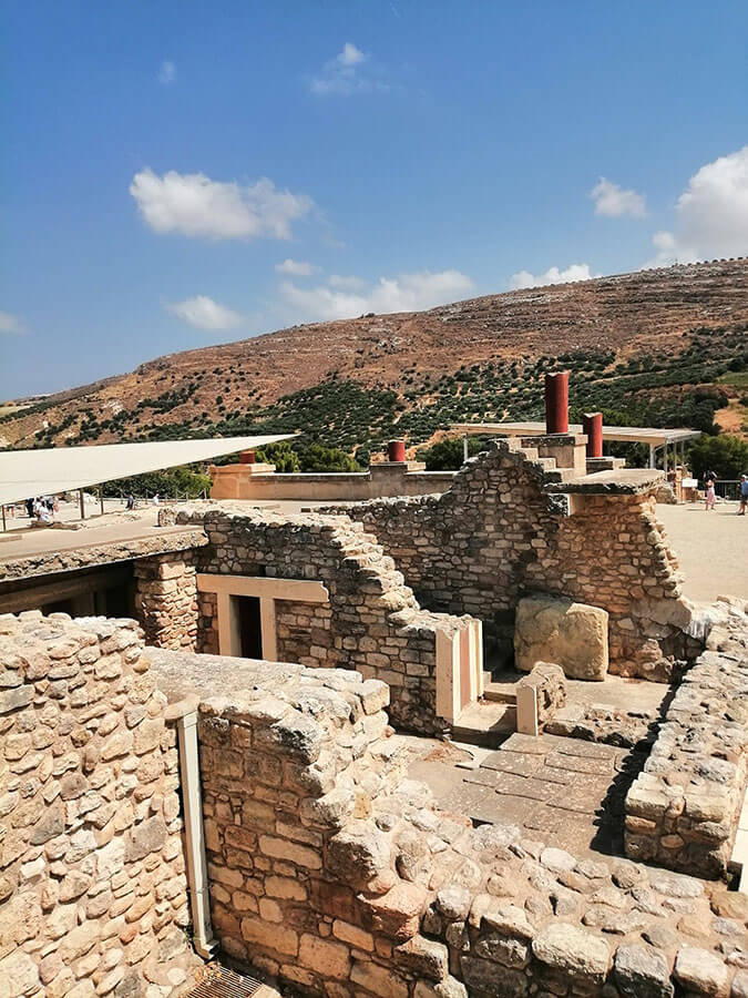 Palace of Knossos, one of the must-sees of Crete, Greece on a sunny day!