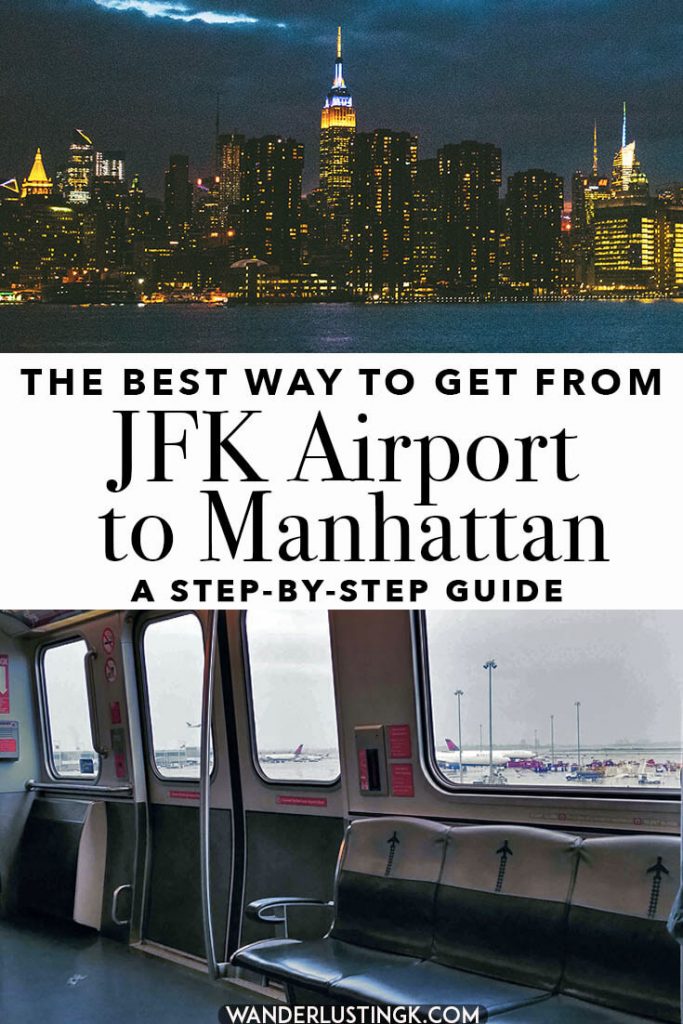 Planning to visit New York City? If you are flying into John F. Kennedy airport (JFK airport), save money by taking the fastest and best way to get from JFK to Manhattan with this step-by-step guide by a native New Yorker with money-saving tips for families! #NYC #JFK #NewYorkCity