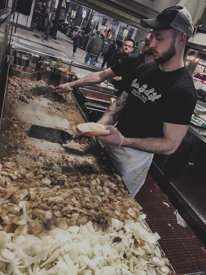 Philly cheesesteak at the best place for cheesesteaks in Philadelphia, Jim's. Read where to eat in Philadelphia in this local guide to Philadelphia! #travel #Philadelphia #USA #food